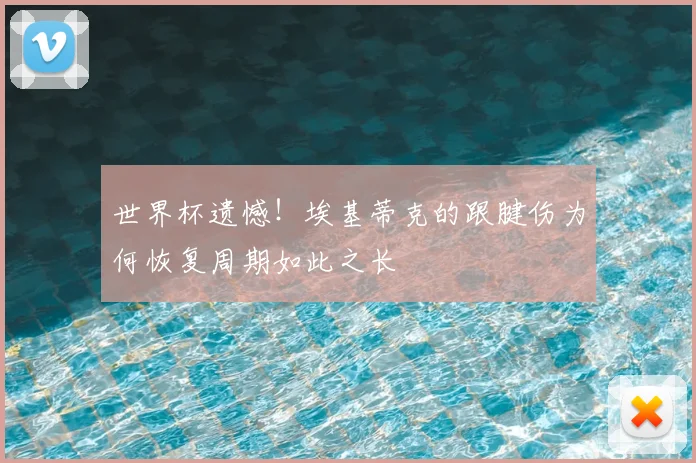 世界杯遗憾！埃基蒂克的跟腱伤为何恢复周期如此之长